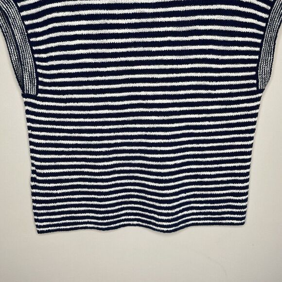 SOLD MADEWELL Sweater Womens Small Ribbed Pocket Knit Tee NEW Navy Stripe NL197 - Picture 8 of 10
